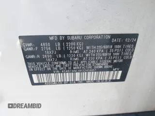 2024 Subaru Outback Limited с VIN 4S4BTANC0R3245607, выставлен на аукционе IAAI как лот 42186812 с пробегом 17 445 миль миль и . История ставок и продаж доступна на DreamBid. Изображение 9.