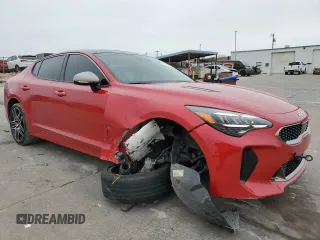 2022 Kia Stinger GT1 with VIN KNAE45LC0N6113591, listed as a Copart auction lot 79040614 with 27,840 mi miles and Salvage Title. Bid and sale history available at DreamBid. Image 4.