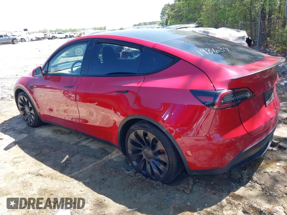 2022 Tesla Model Y Performance with VIN 7SAYGDEFXNF513951, listed as a IAAI auction lot 41986001 with 37,225 mi miles and . Bid and sale history available at DreamBid. Image 13.