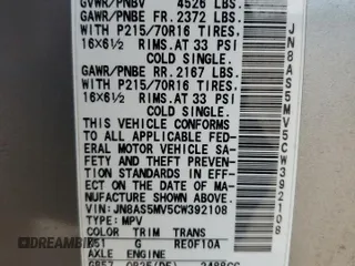 2012 Nissan Rogue S with VIN JN8AS5MV5CW392108, listed as a Copart auction lot 60802555 with 66,033 mi miles and Salvage title. Bid and sale history available at DreamBid. Image 14.