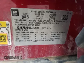 2014 GMC Acadia SLT z VIN 1GKKRRKDXEJ252640, wystawiony jako Copart lot #55743615 z przebiegiem 160 473 mil mil oraz Szkody całkowita. Historia ofert i sprzedaży dostępna na DreamBid. Obrazek 14.