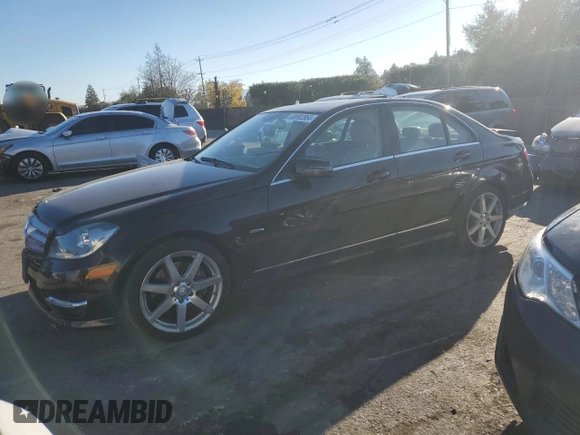 2012 Mercedes-Benz C 350 Sport with VIN WDDGF5HB6CR214884, listed as a Copart auction lot 83692864 with 87,157 mi miles and Salvage Title. Bid and sale history available at DreamBid. Image 1.