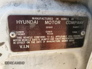 2002 Hyundai Sonata GLS with VIN KMHWF35H12A624164, listed as a Copart auction lot 72606564 with 89,040 mi miles and Non Repairable. Bid and sale history available at carsss.com. Image 12.