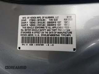 2008 Honda Odyssey EX-L with VIN 5FNRL38748B087643, listed as a Copart auction lot 52932845 with 181,942 mi miles and Salvage Title. Bid and sale history available at carsss.com. Image 13.