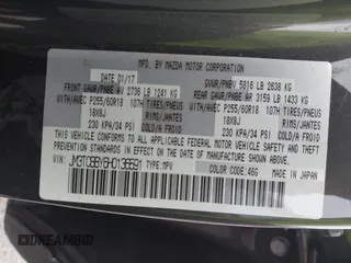 2017 Mazda CX-9 Sport z VIN JM3TCBBY6H0136591, wystawiony jako IAAI lot #42289860 z przebiegiem 118 067 mil mil oraz . Historia ofert i sprzedaży dostępna na DreamBid. Obrazek 9.