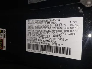2022 Honda Odyssey EX with VIN 5FNRL6H54NB048160, listed as a IAAI auction lot 41632200 with 13,636 mi miles and . Bid and sale history available at DreamBid. Image 9.