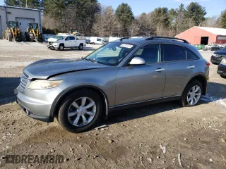 2005 Infiniti FX35 with VIN JNRAS08W15X201105, listed as a Copart auction lot 54051125 with 204,737 mi miles and Non Repairable. Bid and sale history available at carsss.com. Image 1.