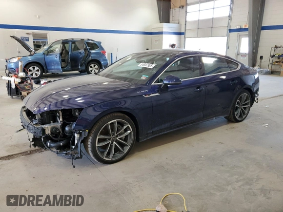 2023 Audi A5 Sportback S line Premium Plus with VIN WAUFACF58PA029856, listed as a Copart auction lot 54947985 with 4,921 mi miles and Salvage Title. Bid and sale history available at carsss.com. Image 1.