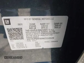 2021 Cadillac XT6 Premium Luxury with VIN 1GYKPERS0MZ110029, listed as a IAAI auction lot 41669104 with 58,890 mi miles and . Bid and sale history available at DreamBid. Image 9.
