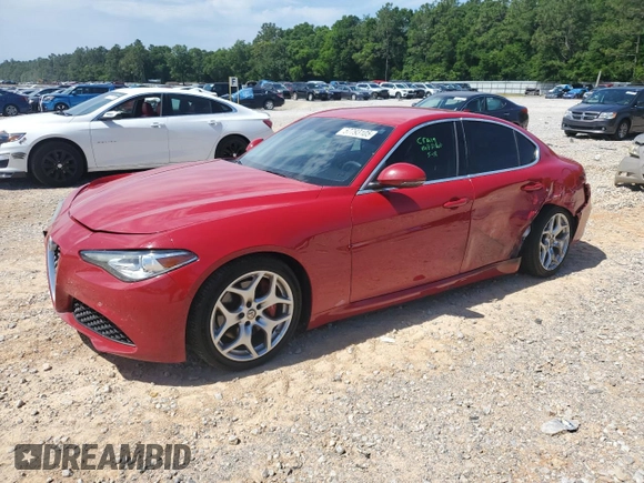 2018 Alfa Romeo Giulia Ti Sport with VIN ZARFAECN6J7592580, listed as a Copart auction lot 57793105 with 56,580 mi miles and Salvage title. Bid and sale history available at DreamBid. Image 1.
