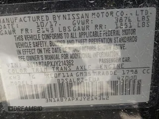 2018 Nissan Sentra SV with VIN 3N1AB7APXJY214362, listed as a IAAI auction lot 41875892 with 160,813 mi miles and . Bid and sale history available at DreamBid. Image 9.