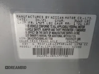 2021 Nissan Kicks SV with VIN 3N1CP5CV8ML497758, listed as a Copart auction lot 46814795 with 52,813 mi miles and Salvage Title. Bid and sale history available at carsss.com. Image 13.