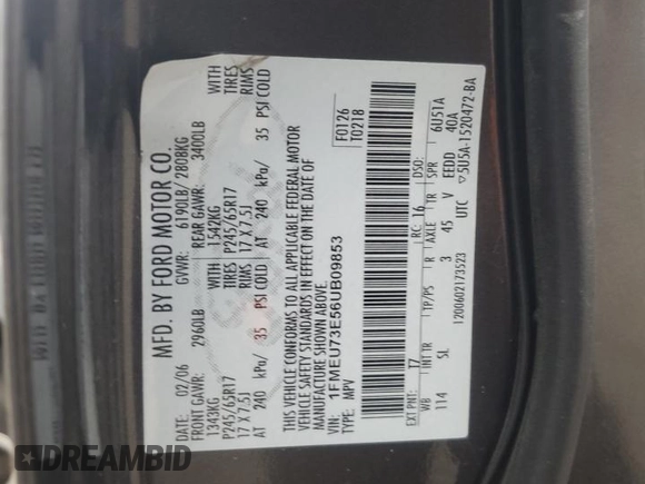 2006 Ford Explorer XLT z VIN 1FMEU73E56UB09853, wystawiony jako Copart lot #48942585 z przebiegiem 154 653 mil mil oraz Szkoda całkowita • Salvage title. Historia ofert i sprzedaży dostępna na DreamBid. Obrazek 13.