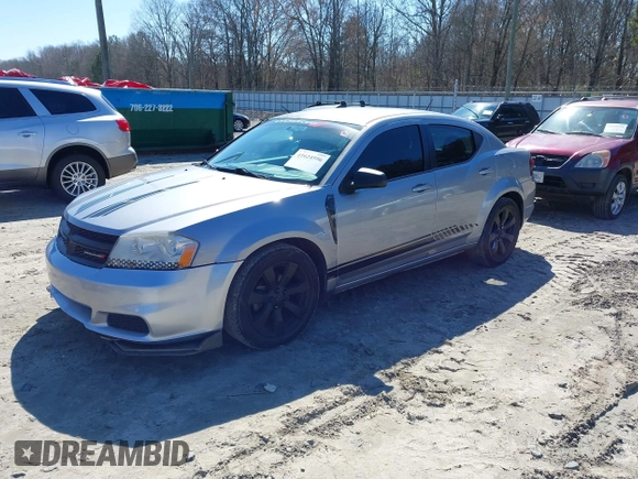 2014 Dodge Avenger SE with VIN 1C3CDZAG9EN222245, listed as a IAAI auction lot 41624596 with 123,890 mi miles and . Bid and sale history available at DreamBid. Image 2.
