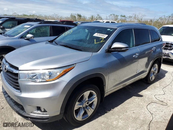 2015 Toyota Highlander Limited with VIN 5TDDKRFH8FS077024, listed as a Copart auction lot 75265984 with 130,597 mi miles and Non Repairable. Bid and sale history available at carsss.com. Image 1.