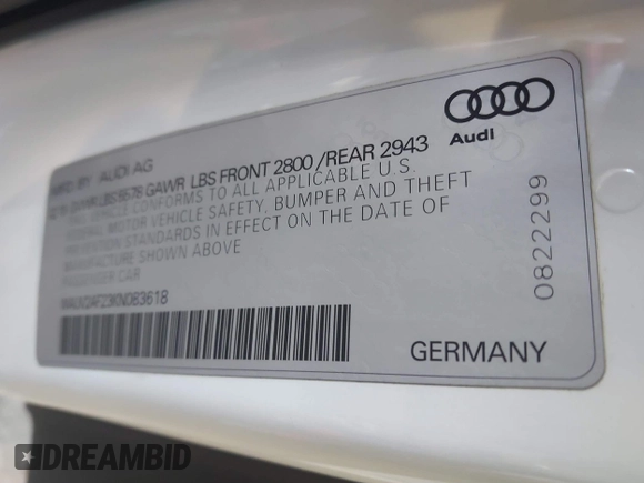 2019 Audi A7 Prestige with VIN WAUV2AF23KN083618, listed as a IAAI auction lot 41444338 with 51,977 mi miles. Bid and sale history available at carsss.com. Image 9.