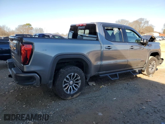 2021 GMC Sierra 1500 AT4 with VIN 1GTP9EEL8MZ209878, listed as a Copart auction lot 43630505 with 61,755 mi miles and Salvage Title. Bid and sale history available at carsss.com. Image 3.