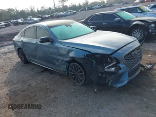 2018 Genesis G80 Sport z VIN KMHGN4JB7JU236576, wystawiony jako IAAI lot #41532947 z przebiegiem 124 083 mil mil oraz . Historia ofert i sprzedaży dostępna na DreamBid. Obrazek 1.