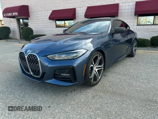 2021 BMW 4 Series 430i with VIN WBA53AP06MCF42734, listed as a Copart auction lot 55819075 with 121,670 mi miles and Clean Title. Bid and sale history available at carsss.com. Image 1.