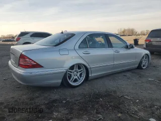 2003 Mercedes-Benz S-Class 4.3L with VIN WDBNG83J93A352558, listed as a Copart auction lot 80058514 with 160,864 mi miles and Salvage Title. Bid and sale history available at carsss.com. Image 3.