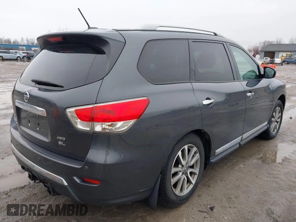 2013 Nissan Pathfinder Platinum with VIN 5N1AR2MM5DC623584, listed as a IAAI auction lot 41943609 with 192,271 mi miles and . Bid and sale history available at DreamBid. Image 4.