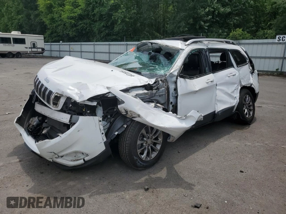 2019 Jeep Cherokee Latitude Plus z VIN 1C4PJMLN0KD372668, wystawiony jako Copart lot #60802365 z przebiegiem Nie podano mil oraz Szkoda całkowita • Salvage title. Historia ofert i sprzedaży dostępna na DreamBid. Obrazek 1.