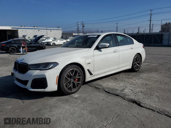 2023 BMW 5 Series 530e with VIN WBA13AG02PCL73814, listed as a Copart auction lot 86818824 with Not provided miles and Salvage title. Bid and sale history available at DreamBid. Image 1.