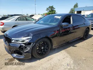 2019 BMW 7 Series 750i xDrive with VIN WBA7F2C57KB240392, listed as a Copart auction lot 58296274 with 44,676 mi miles and Salvage Title. Bid and sale history available at carsss.com. Image 1.
