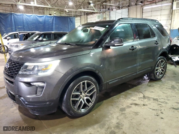 2019 Ford Explorer Sport with VIN 1FM5K8GT4KGA06758, listed as a Copart auction lot 83770054 with 67,722 mi miles and Salvage Title. Bid and sale history available at carsss.com. Image 1.