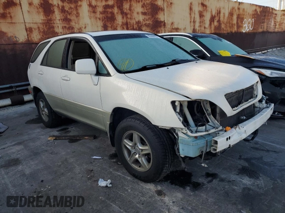 1999 Lexus RX 300 Luxury SUV with VIN JT6HF10U8X0023926, listed as a Copart auction lot 86988054 with 0 mi miles and Salvage Title. Bid and sale history available at carsss.com. Image 4.