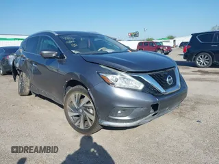 2015 Nissan Murano Platinum z VIN 5N1AZ2MG9FN292025, wystawiony jako IAAI lot #41966961 z przebiegiem 150 553 mil mil oraz . Historia ofert i sprzedaży dostępna na DreamBid. Obrazek 1.