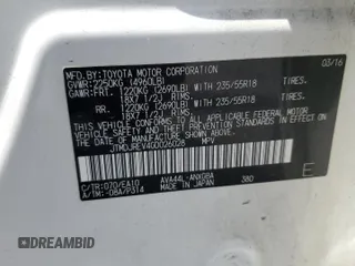 2016 Toyota RAV4 Limited with VIN JTMDJREV4GD026028, listed as a Copart auction lot 63848635 with 90,104 mi miles and Salvage title. Bid and sale history available at DreamBid. Image 14.