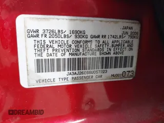 2006 Mitsubishi Lancer ES with VIN JA3AJ26E66U057223, listed as a IAAI auction lot 41665991 with 165,359 mi miles. Bid and sale history available at carsss.com. Image 9.
