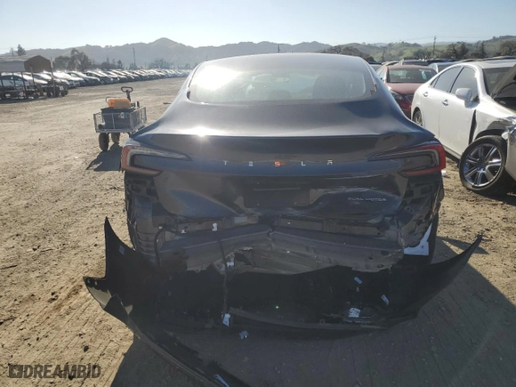 2024 Tesla Model 3 Long Range with VIN 5YJ3E1EB3RF834793, listed as a Copart auction lot 46839595 with 4,588 mi miles and Salvage Title. Bid and sale history available at carsss.com. Image 6.