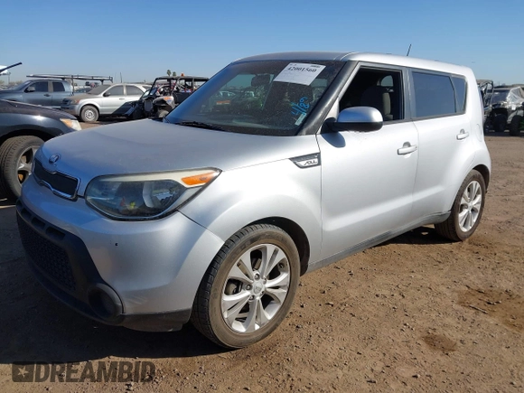 2015 Kia Soul + with VIN KNDJP3A57F7784205, listed as a IAAI auction lot 42001560 with 180,889 mi miles. Bid and sale history available at carsss.com. Image 2.