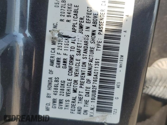 2016 Acura TLX Advance with VIN 19UUB2F76GA011361, listed as a Copart auction lot 63658805 with 174,117 mi miles and Salvage title. Bid and sale history available at DreamBid. Image 12.