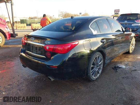 2015 Infiniti Q50 Sport with VIN JN1BV7AP7FM340930, listed as a IAAI auction lot 41134481 with 126,849 mi miles and . Bid and sale history available at DreamBid. Image 4.