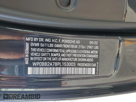 2023 Porsche Panamera 4S Executive with VIN WP0BB2A78PL153003, listed as a Copart auction lot 66703664 with Not Provided miles and Salvage Title. Bid and sale history available at DreamBid. Image 14.