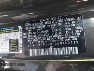 2021 Kia Telluride SX with VIN 5XYP5DHC2MG162119, listed as a IAAI auction lot 41881250 with 112,024 mi miles and . Bid and sale history available at DreamBid. Image 9.
