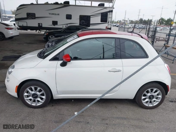 2017 FIAT 500 Pop with VIN 3C3CFFKR1HT570800, listed as a IAAI auction lot 41900007 with 58,170 mi miles. Bid and sale history available at carsss.com. Image 14.
