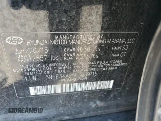 2015 Hyundai Sonata Sport with VIN 5NPE34AB5FH259115, listed as a Copart auction lot 50923435 with 115,160 mi miles and Salvage Title. Bid and sale history available at carsss.com. Image 13.