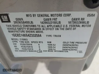 2004 Chevrolet Silverado 1500 Work Truck with VIN 1GCEC14X64Z332584, listed as a IAAI auction lot 41802624 with 165,172 mi miles. Bid and sale history available at carsss.com. Image 9.