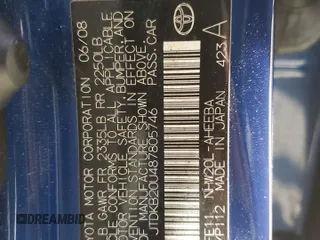 2008 Toyota Prius z VIN JTDKB20U487805746, wystawiony jako Copart lot #54472785 z przebiegiem 238 108 mil mil oraz Szkoda całkowita • Salvage title. Historia ofert i sprzedaży dostępna na DreamBid. Obrazek 12.