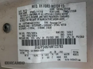 2006 Ford Focus S с VIN 1FAFP34N76W122783, выставлен на аукционе Copart как лот 60406325 с пробегом 290 434 миль миль и Списание • Salvage title. История ставок и продаж доступна на DreamBid. Изображение 12.