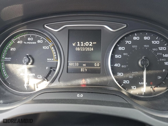 2016 Audi A3 e-tron Premium Plus with VIN WAUTPBFF0GA050401, listed as a Copart auction lot 68282534 with 60,133 mi miles and Clean Title. Bid and sale history available at carsss.com. Image 9.