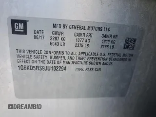2018 Cadillac CT6 Luxury AWD with VIN 1G6KD5RS9JU102294, listed as a Copart auction lot 46120925 with 114,990 mi miles and Salvage Title. Bid and sale history available at carsss.com. Image 12.