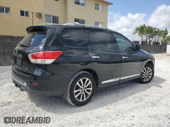 2014 Nissan Pathfinder SL with VIN 5N1AR2MNXEC645039, listed as a Copart auction lot 53368885 with 100,992 mi miles and Salvage Title. Bid and sale history available at DreamBid. Image 3.