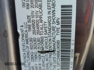 2021 Acura RDX w/A-Spec Package z VIN 5J8TC2H66ML045989, wystawiony jako Copart lot #58704045 z przebiegiem 35 210 mil mil oraz Szkoda całkowita • Salvage title. Historia ofert i sprzedaży dostępna na DreamBid. Obrazek 13.
