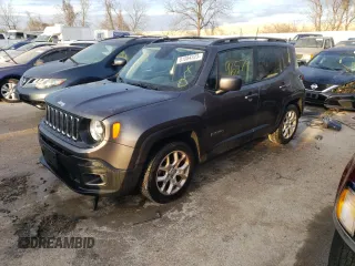 2018 Jeep Renegade Latitude with VIN ZACCJABB3JPJ24500, listed as a Copart auction lot 81084323 with 96,579 mi miles and Salvage Title. Bid and sale history available at DreamBid. Image 1.