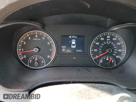 2019 Kia Optima EX with VIN 5XXGU4L17KG334350, listed as a Copart auction lot 43554635 with 55,465 mi miles and Salvage Title. Bid and sale history available at carsss.com. Image 9.